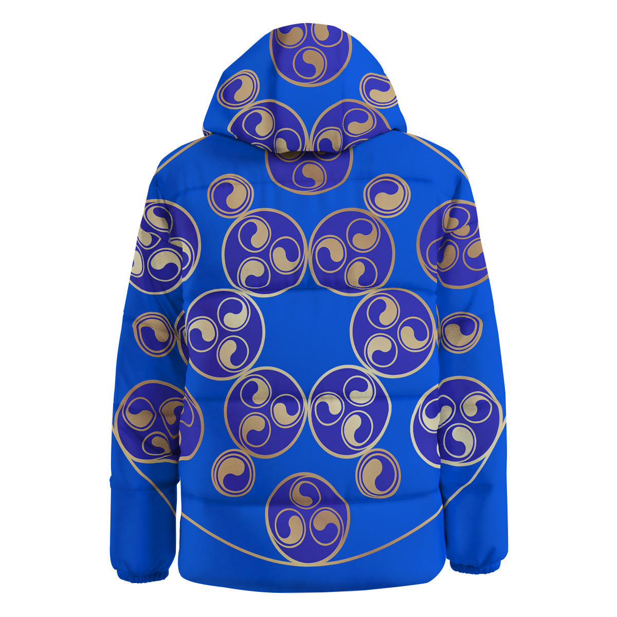 Symbol Blue Celtic Print Down Jacket-grizzshop