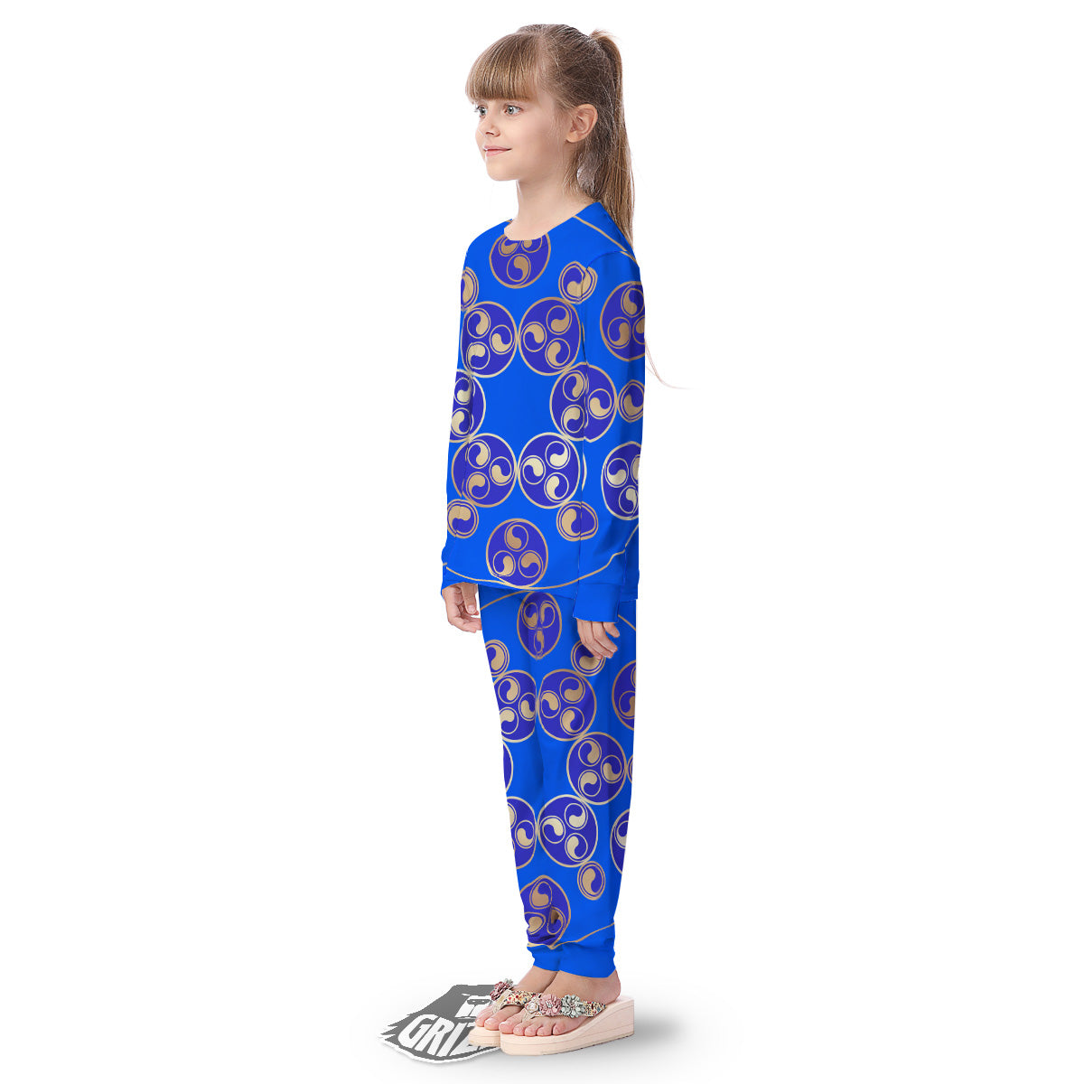 Symbol Blue Celtic Print Kid's Pajamas-grizzshop