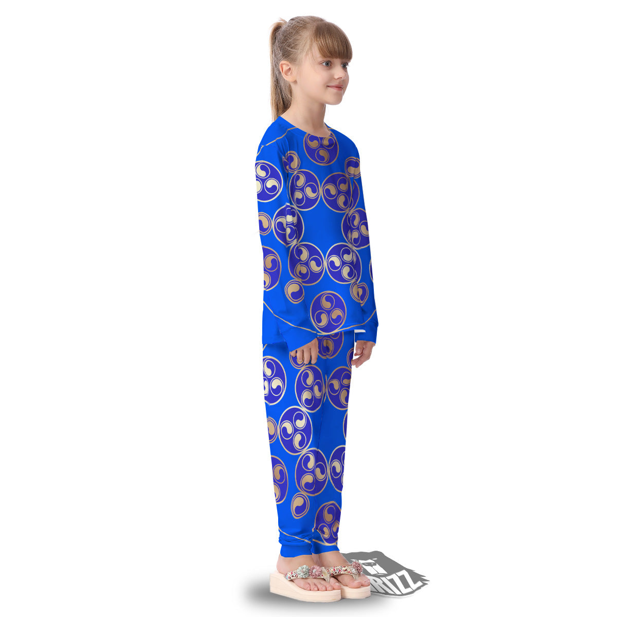 Symbol Blue Celtic Print Kid's Pajamas-grizzshop