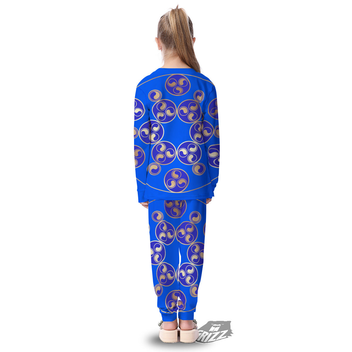 Symbol Blue Celtic Print Kid's Pajamas-grizzshop