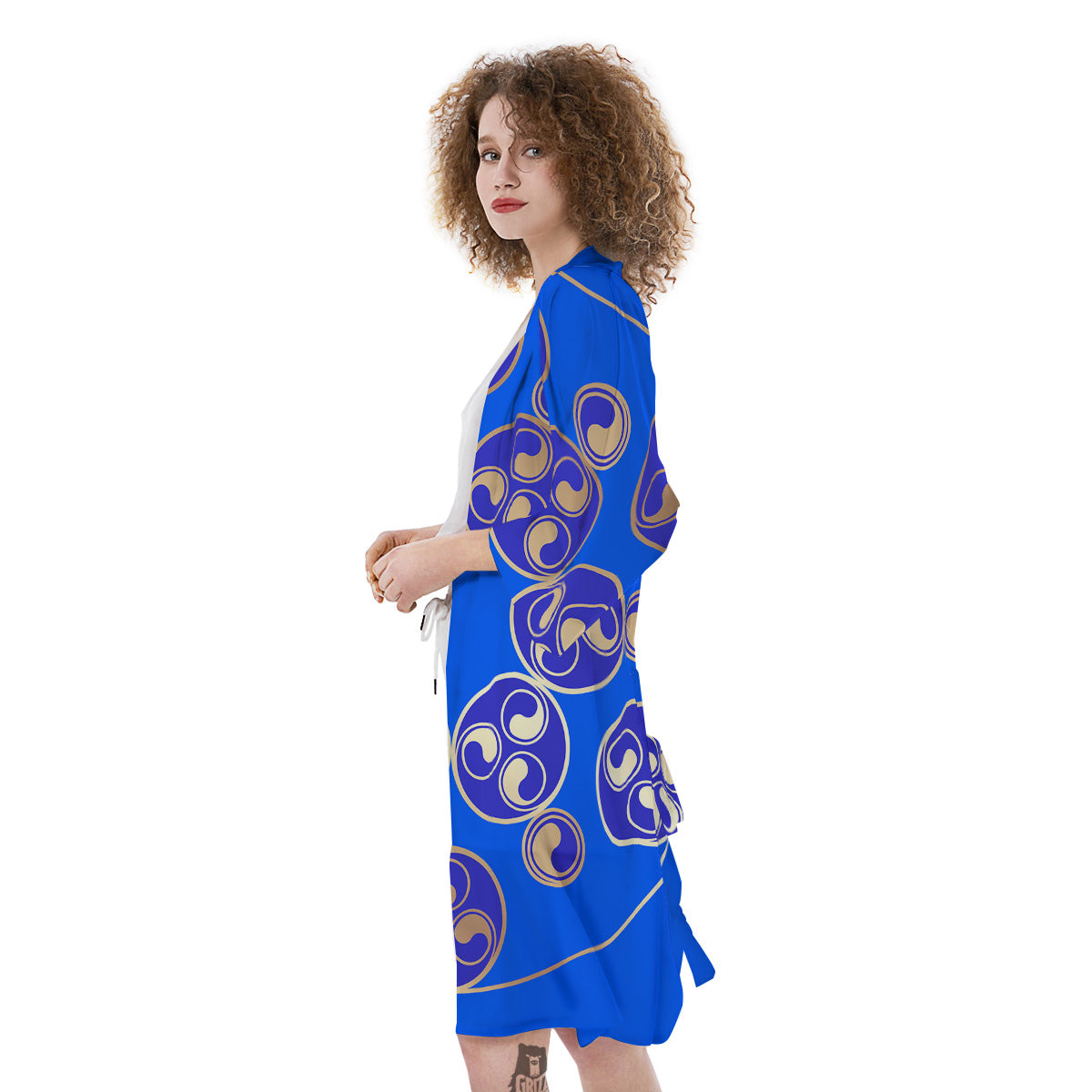 Symbol Blue Celtic Print Kimono-grizzshop