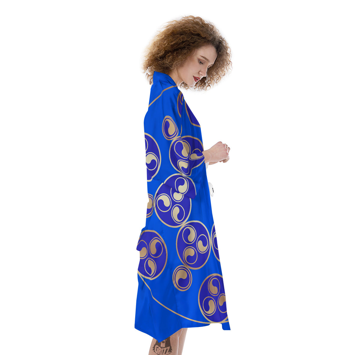 Symbol Blue Celtic Print Kimono-grizzshop