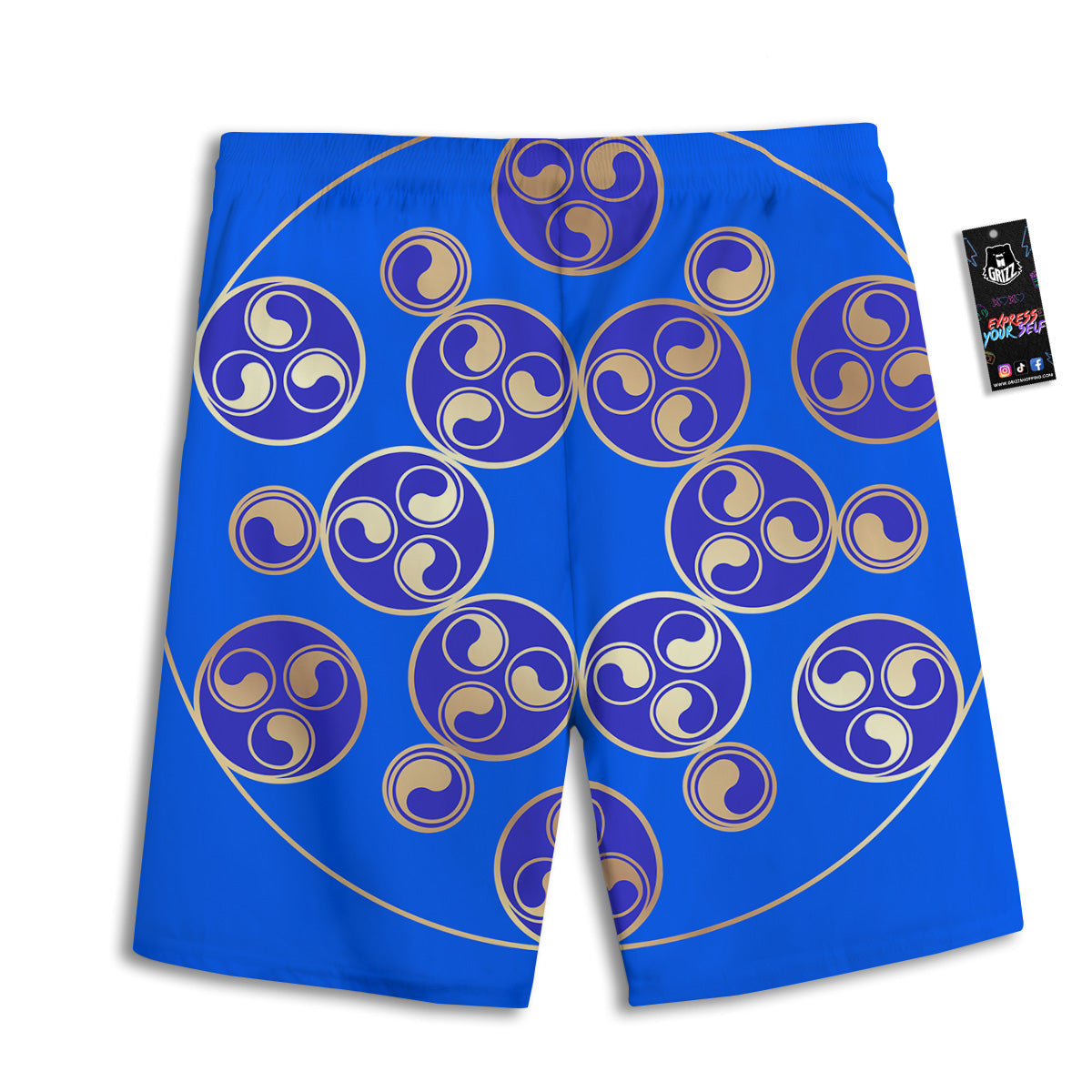 Symbol Blue Celtic Print Men's Athletic Shorts