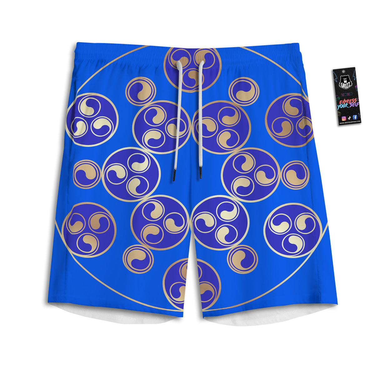 Symbol Blue Celtic Print Men's Athletic Shorts