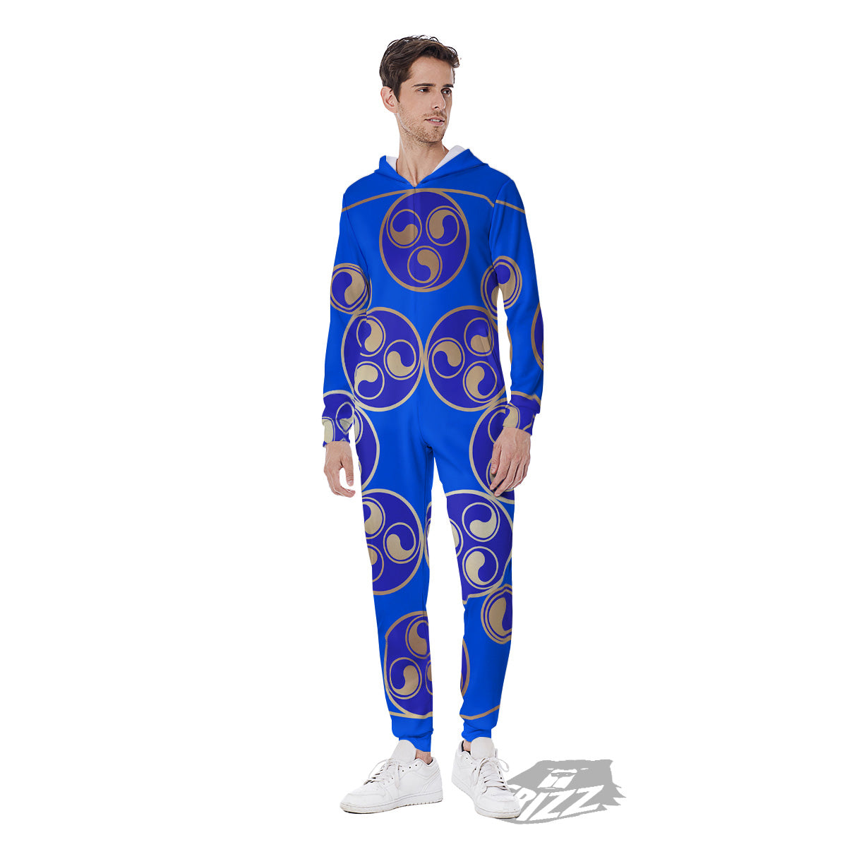 Symbol Blue Celtic Print Men's Jumpsuit-grizzshop
