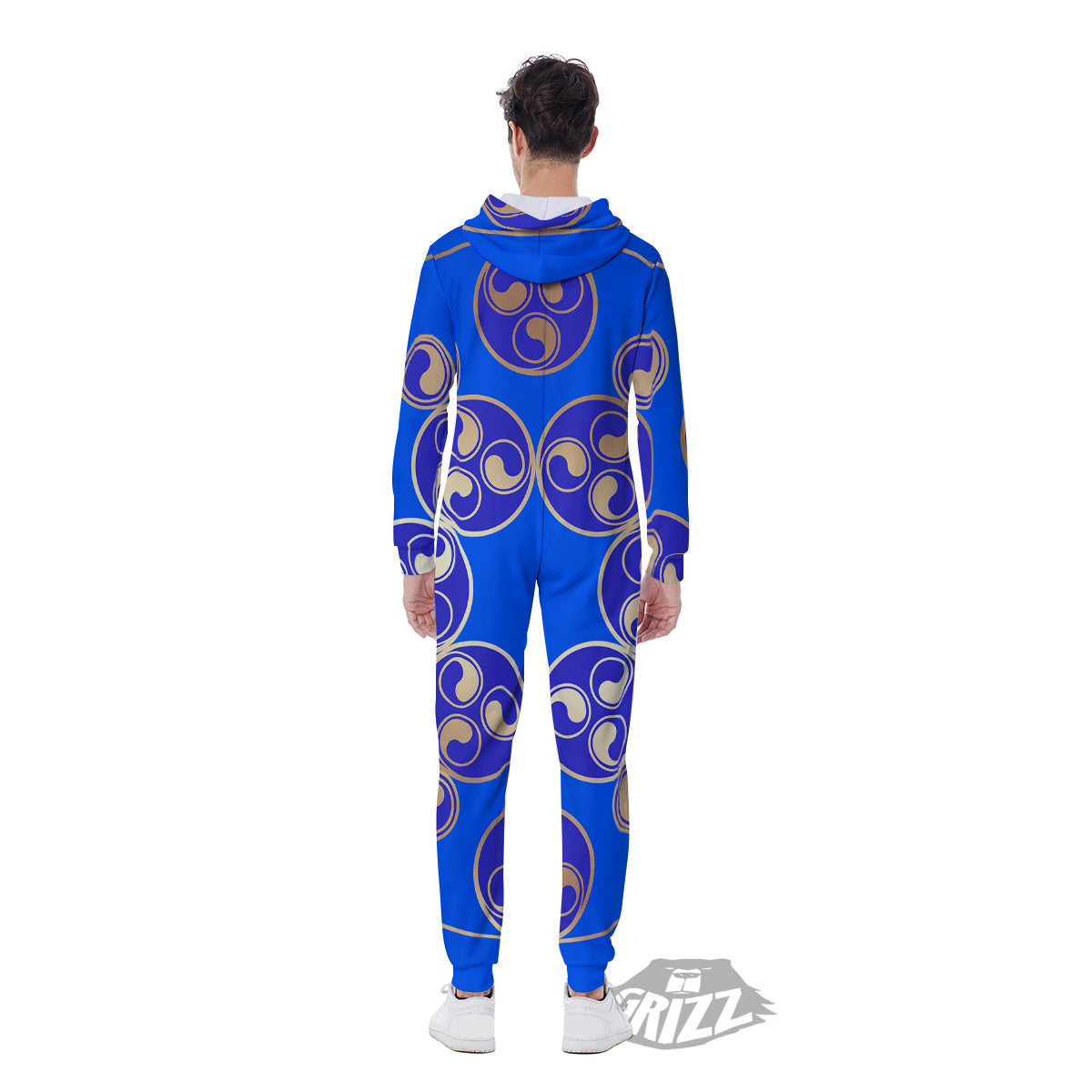 Symbol Blue Celtic Print Men's Jumpsuit-grizzshop