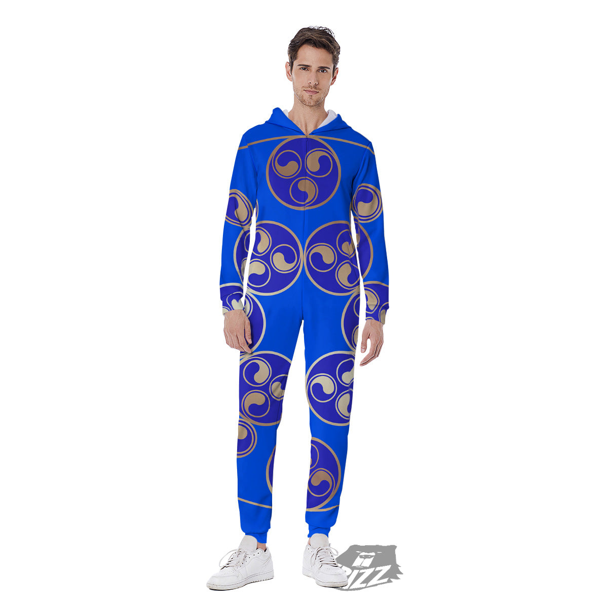Symbol Blue Celtic Print Men's Jumpsuit-grizzshop