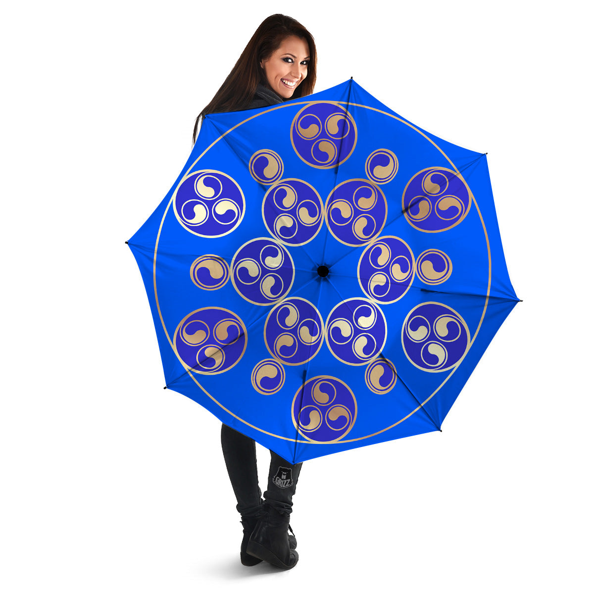 Symbol Blue Celtic Print Umbrella-grizzshop