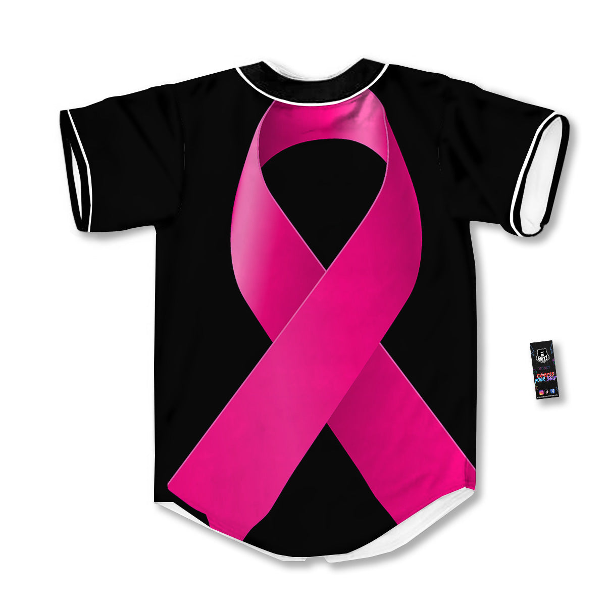 Symbol Breast Cancer Awareness Print Baseball Jersey-grizzshop