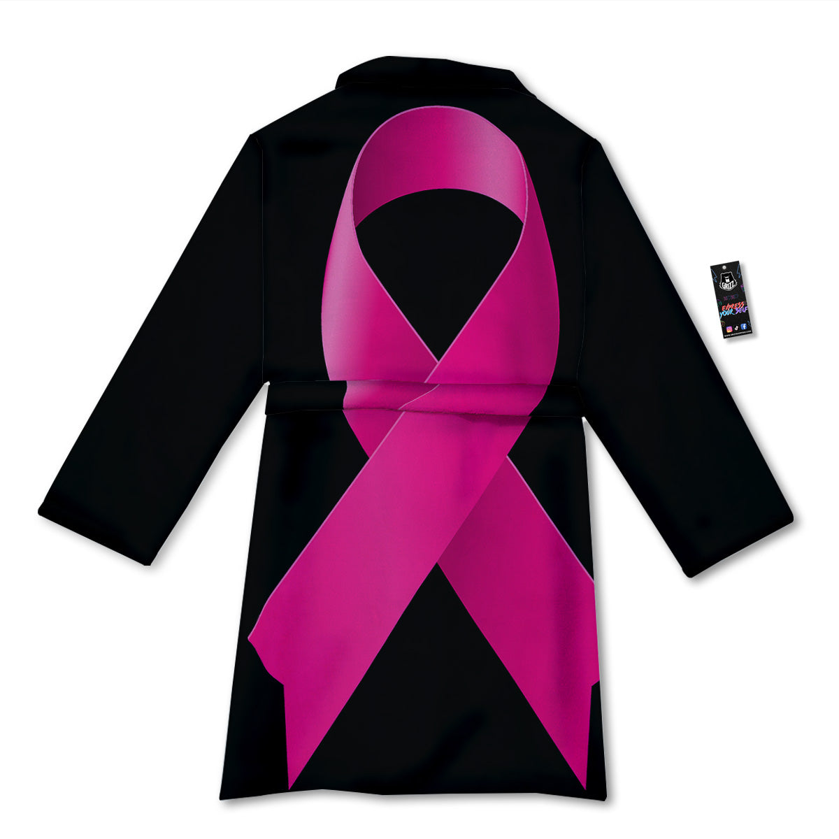 Symbol Breast Cancer Awareness Print Bathrobe-grizzshop