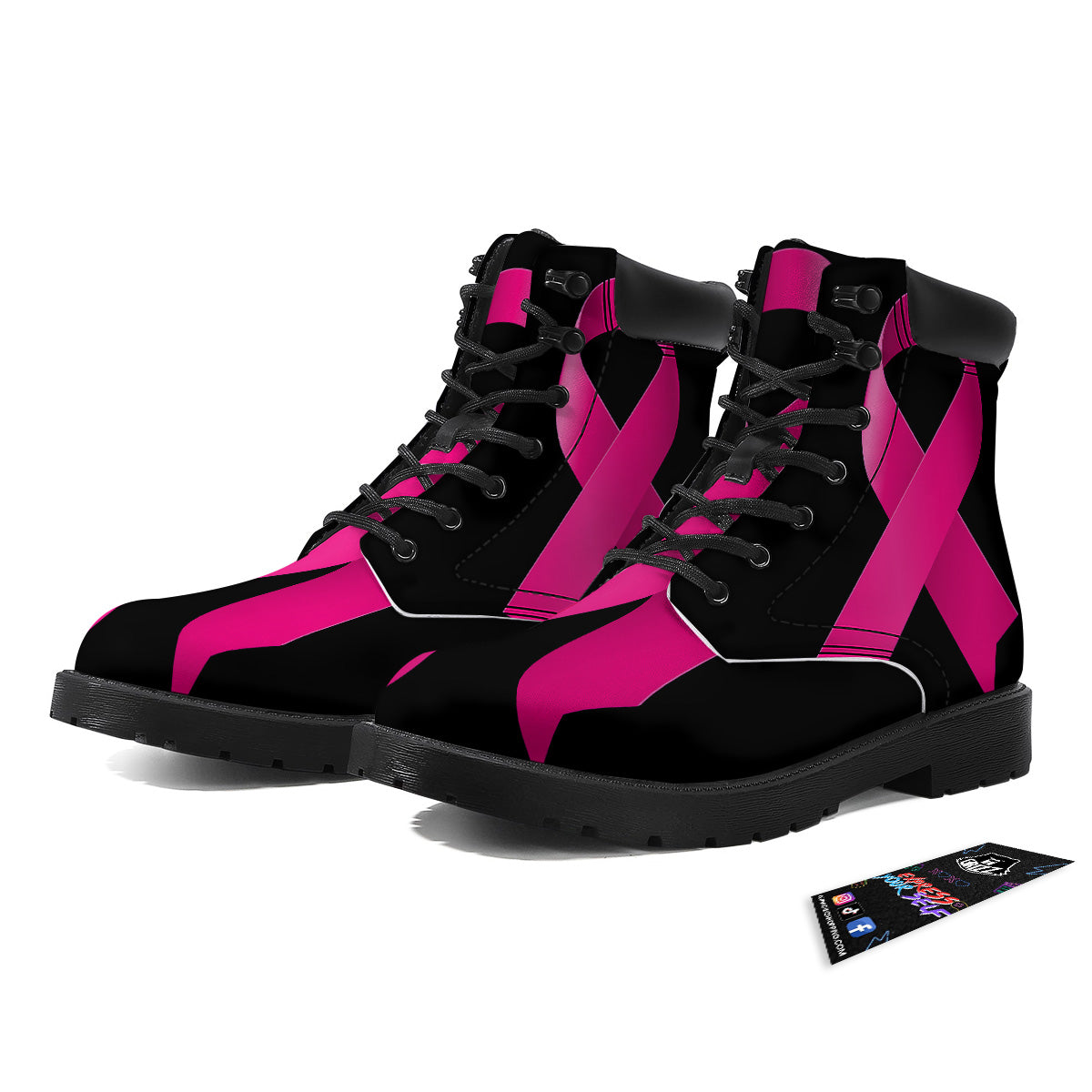 Symbol Breast Cancer Awareness Print Boots-grizzshop