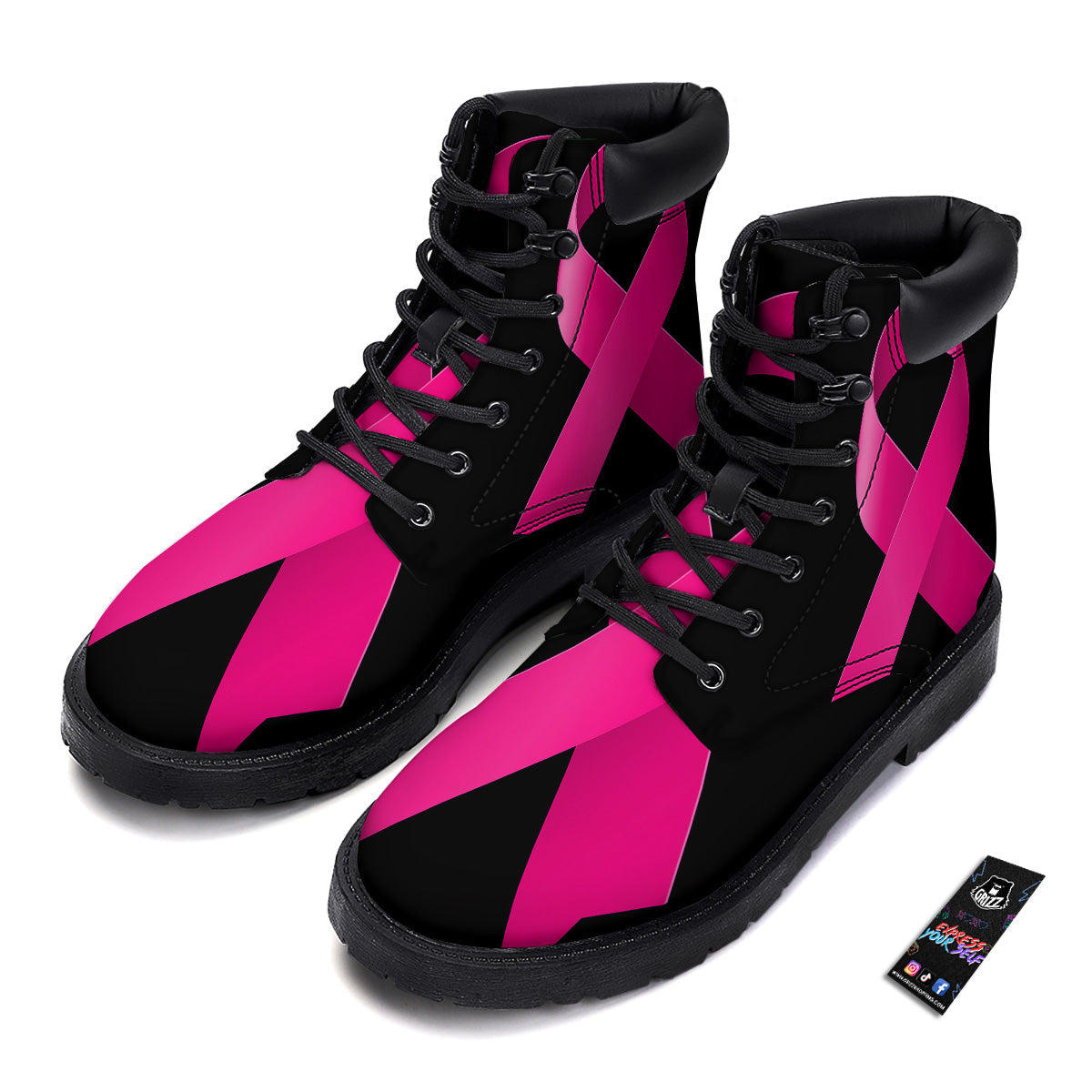 Symbol Breast Cancer Awareness Print Boots-grizzshop
