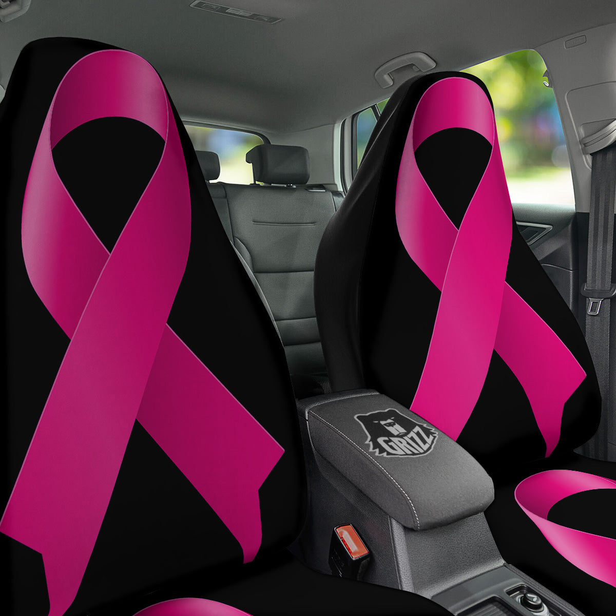 Symbol Breast Cancer Awareness Print Car Seat Covers-grizzshop