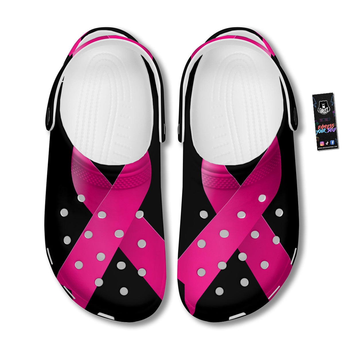 Symbol Breast Cancer Awareness Print Clog-grizzshop