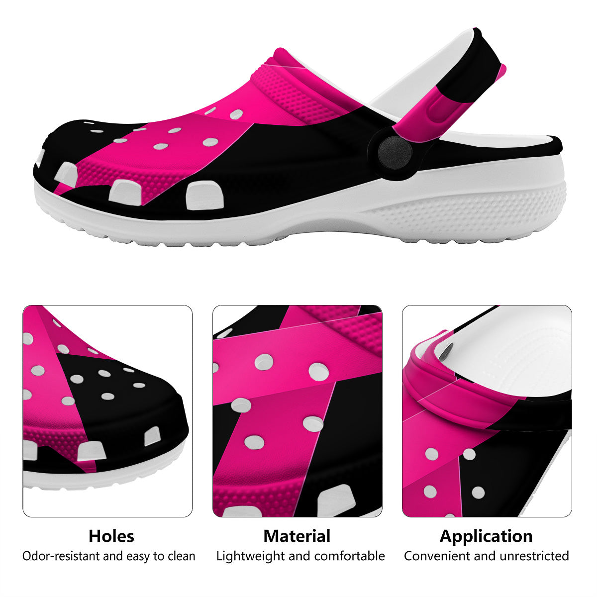 Symbol Breast Cancer Awareness Print Clog-grizzshop