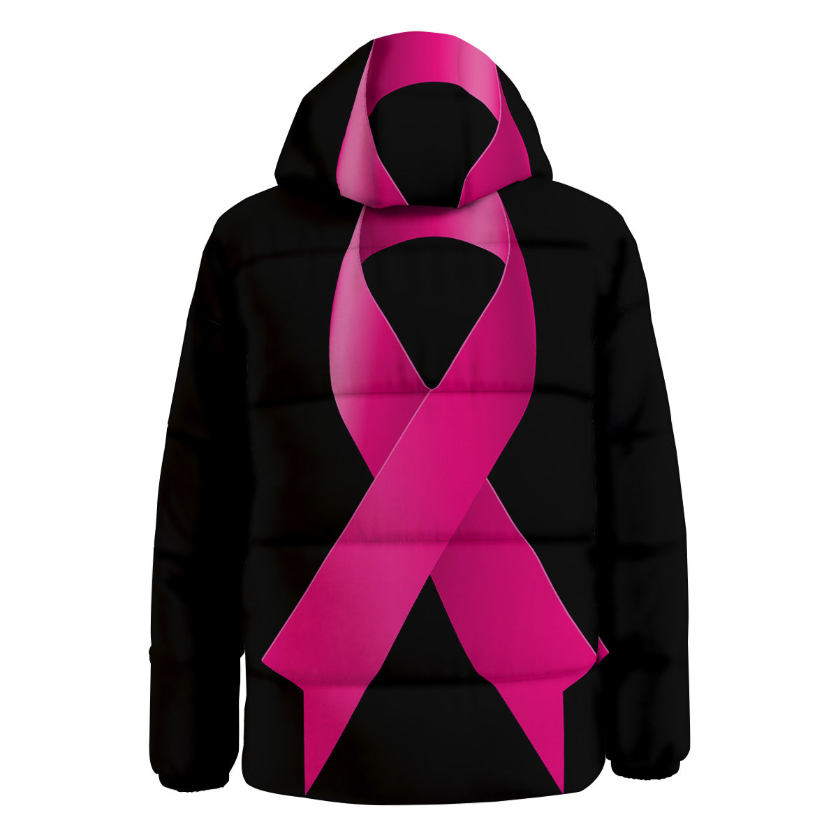 Symbol Breast Cancer Awareness Print Down Jacket-grizzshop