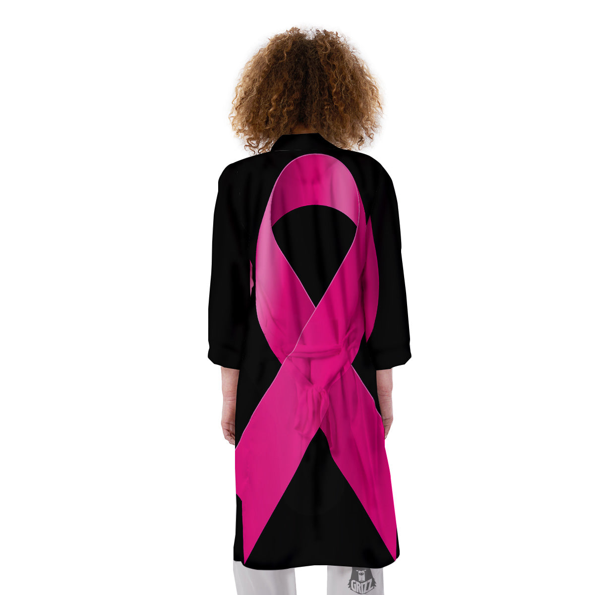 Symbol Breast Cancer Awareness Print Kimono-grizzshop