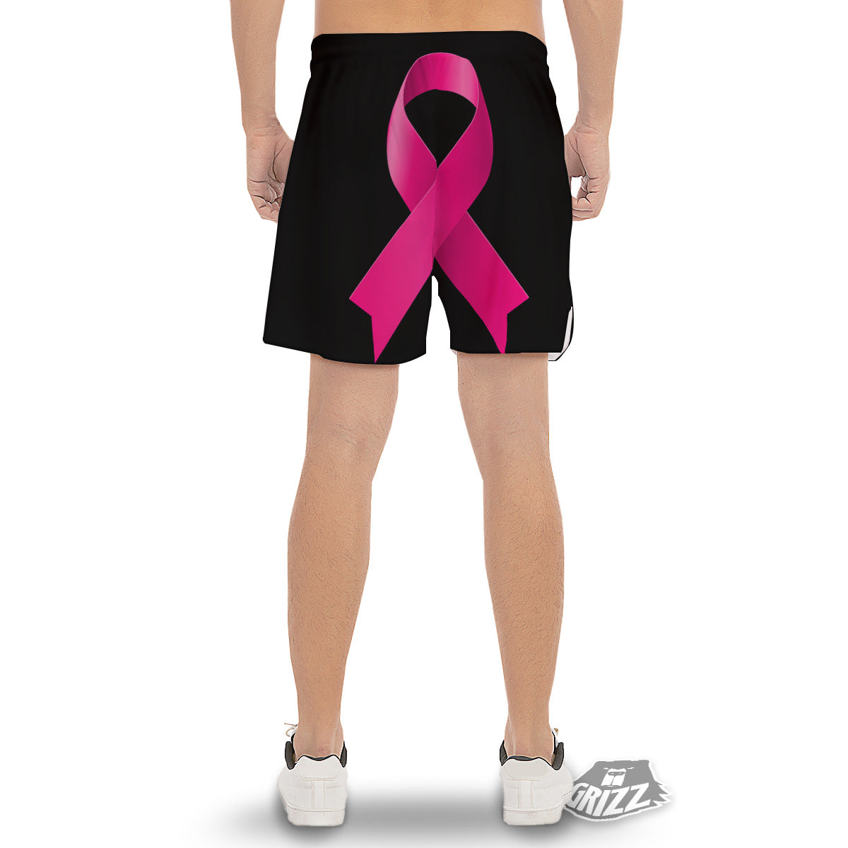 Symbol Breast Cancer Awareness Print Men's Gym Shorts-grizzshop