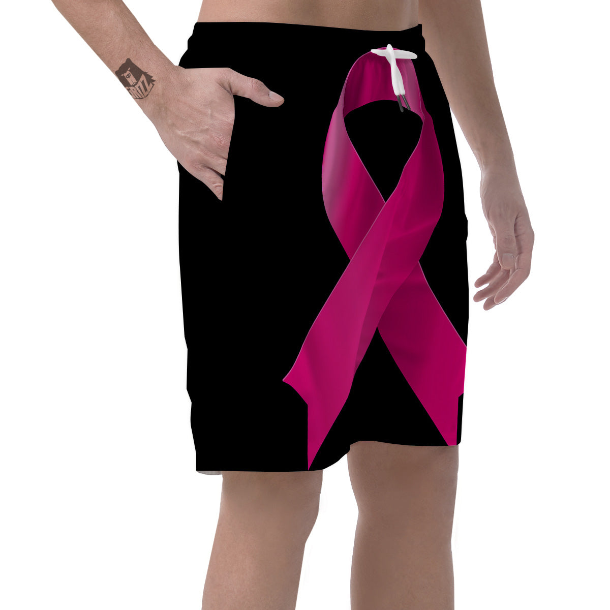 Symbol Breast Cancer Awareness Print Men's Shorts-grizzshop