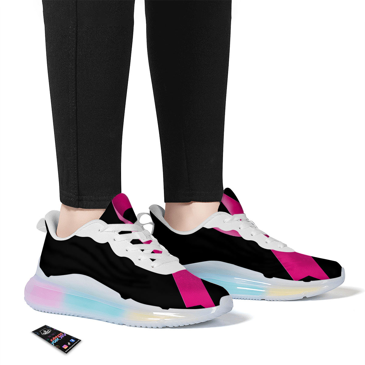 Symbol Breast Cancer Awareness Print Running Sneakers-grizzshop