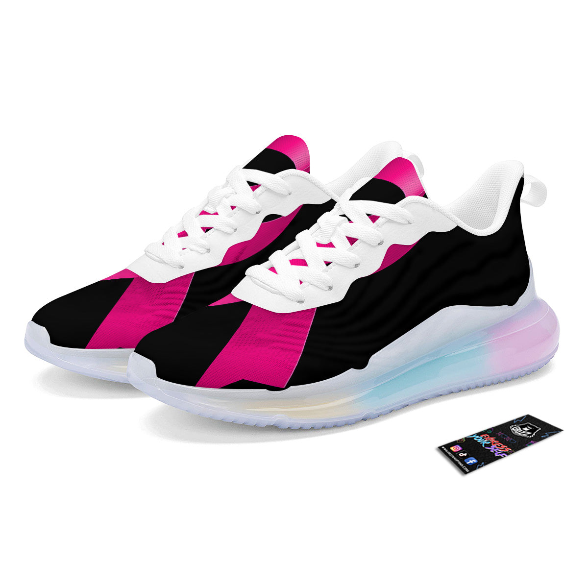 Symbol Breast Cancer Awareness Print Running Sneakers-grizzshop