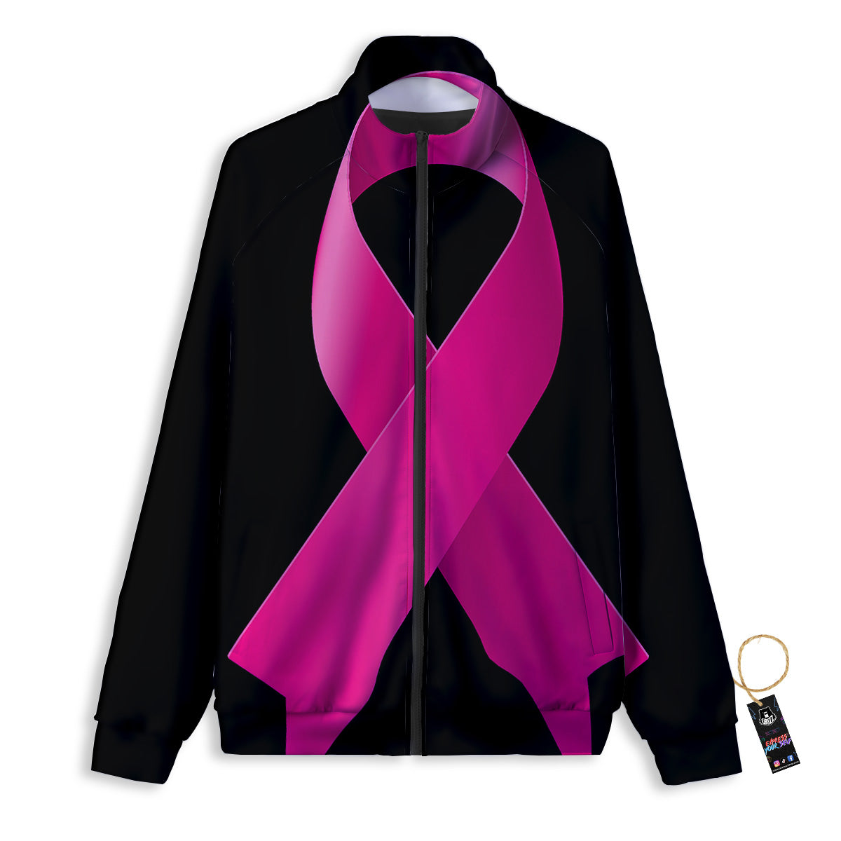 Symbol Breast Cancer Awareness Print Track Jacket-grizzshop