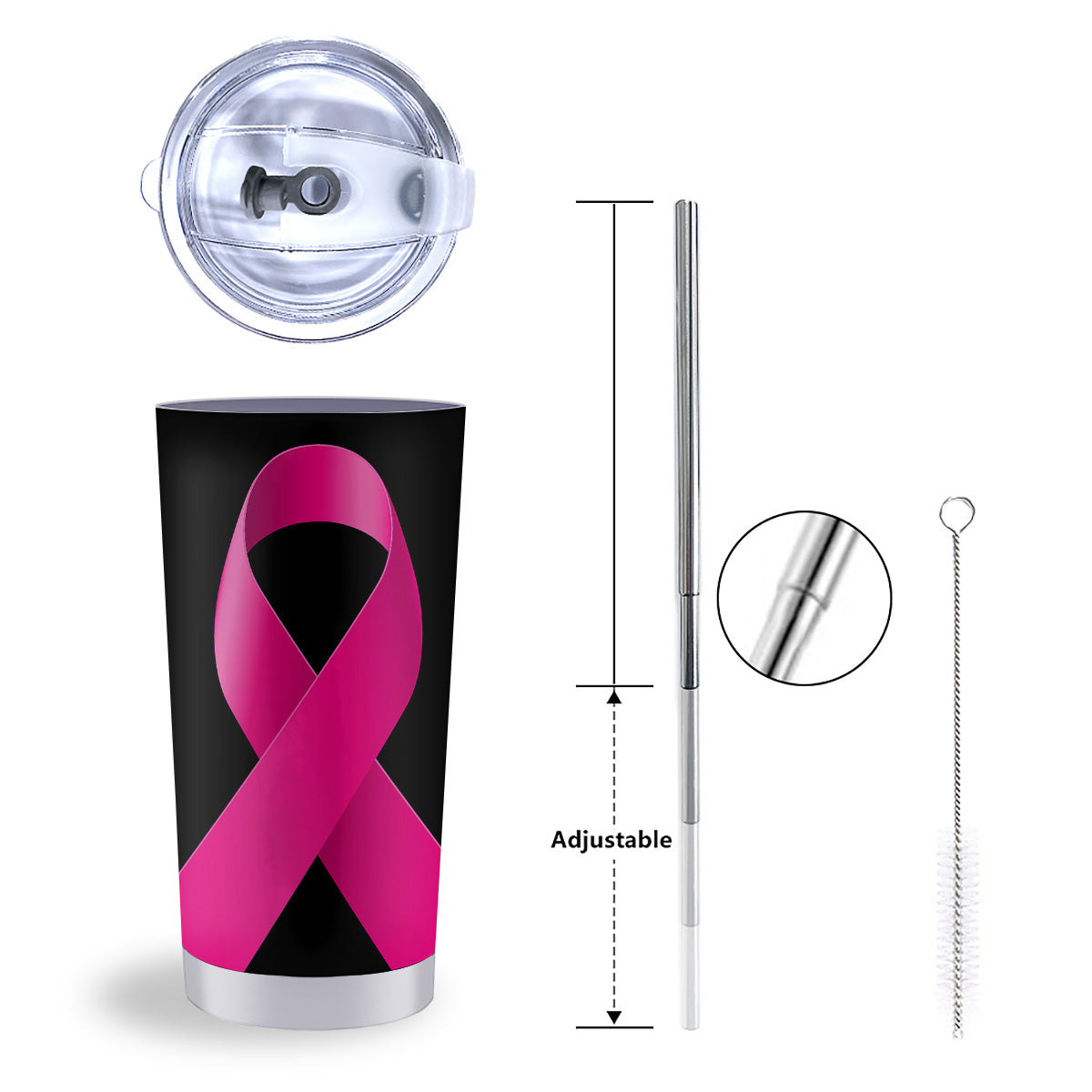 Symbol Breast Cancer Awareness Print Tumbler-grizzshop