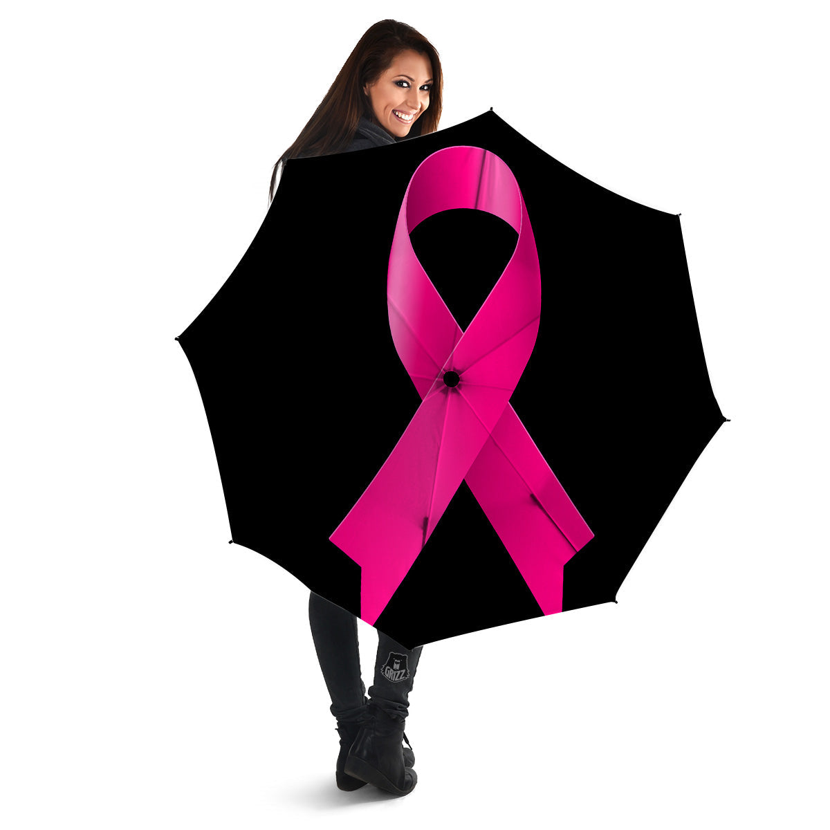 Symbol Breast Cancer Awareness Print Umbrella-grizzshop
