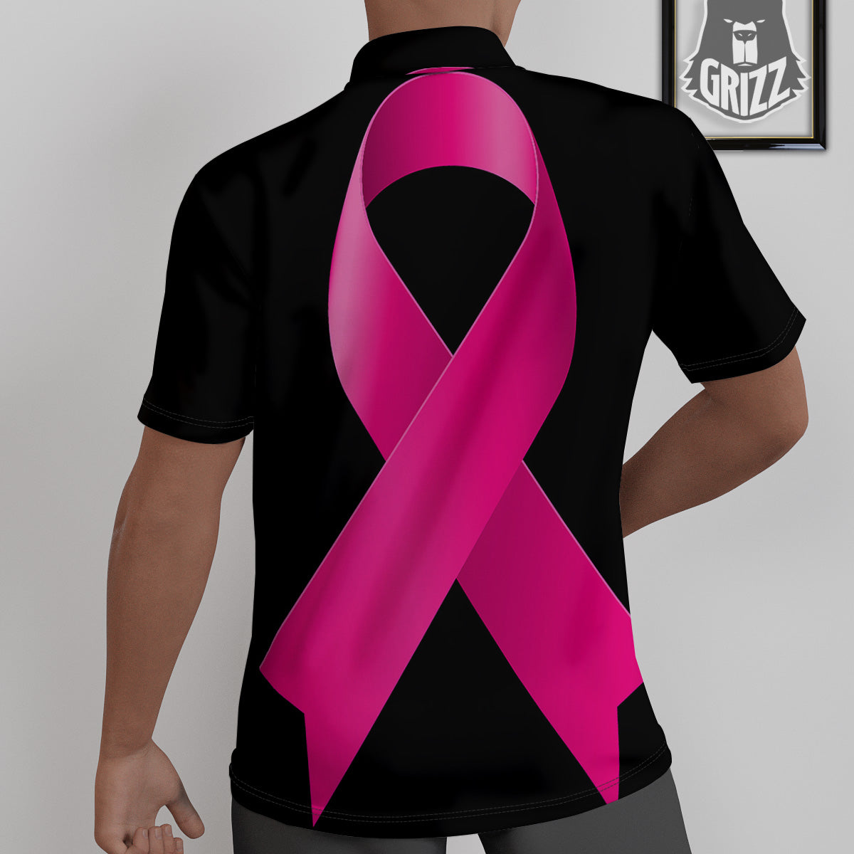Symbol Breast Cancer Awareness Print Untucked Shirts-grizzshop