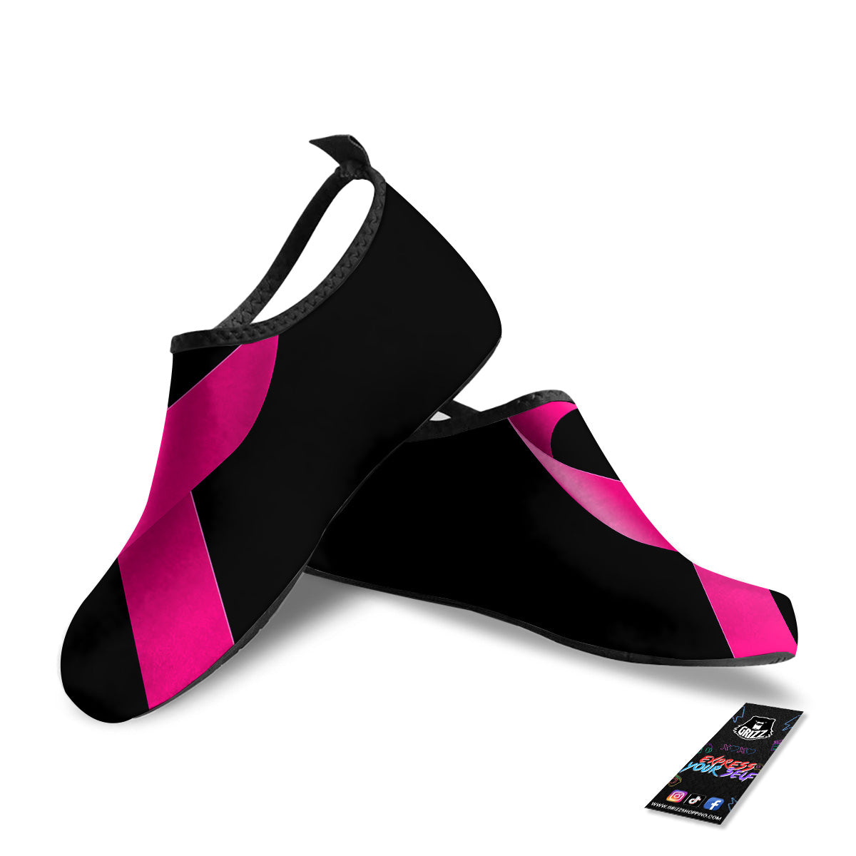 Symbol Breast Cancer Awareness Print Water Shoes-grizzshop