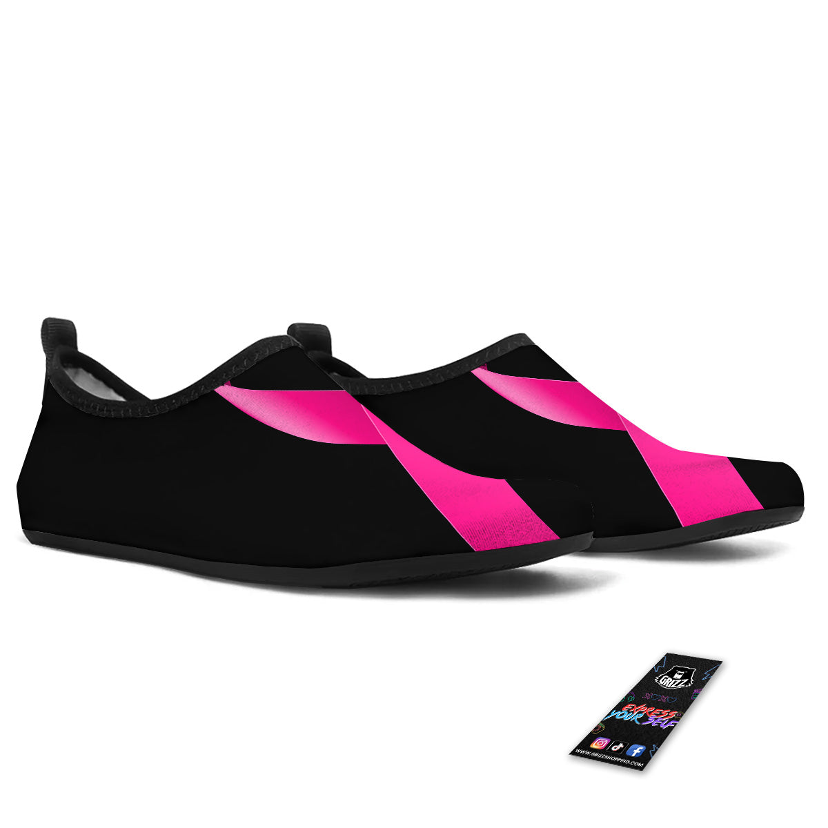 Symbol Breast Cancer Awareness Print Water Shoes-grizzshop