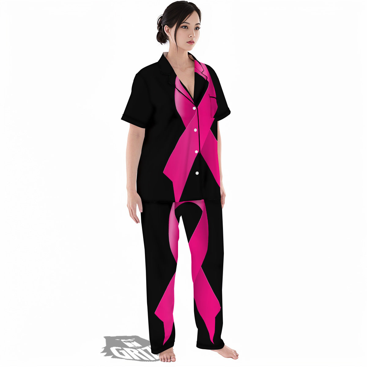 Symbol Breast Cancer Awareness Print Women's Pajamas Set-grizzshop