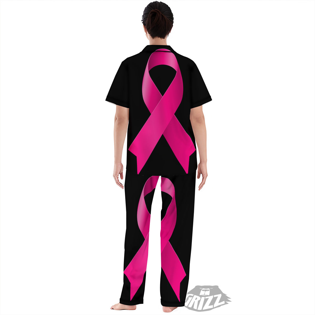 Symbol Breast Cancer Awareness Print Women's Pajamas Set-grizzshop