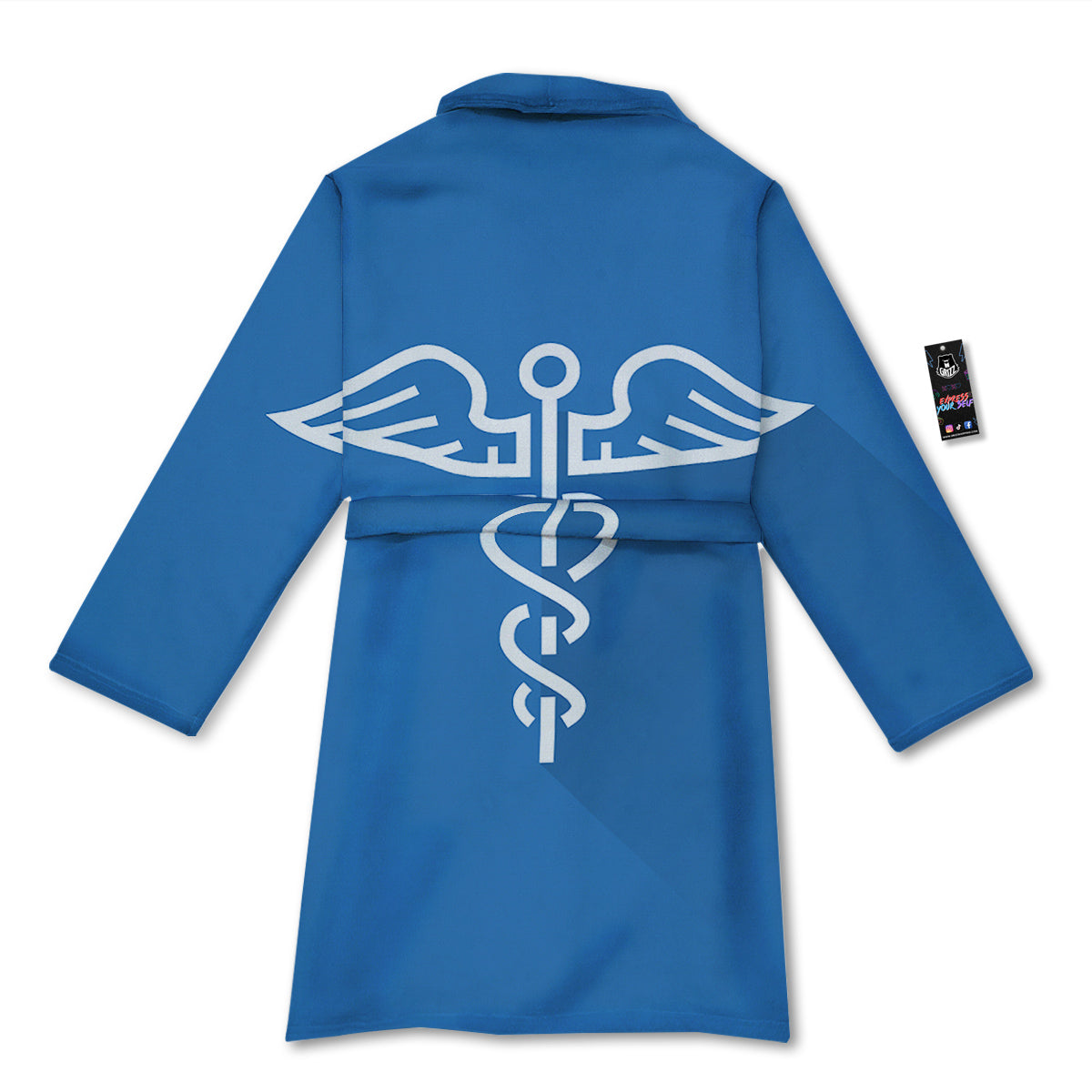 Symbol Caduceus Print Bathrobe-grizzshop
