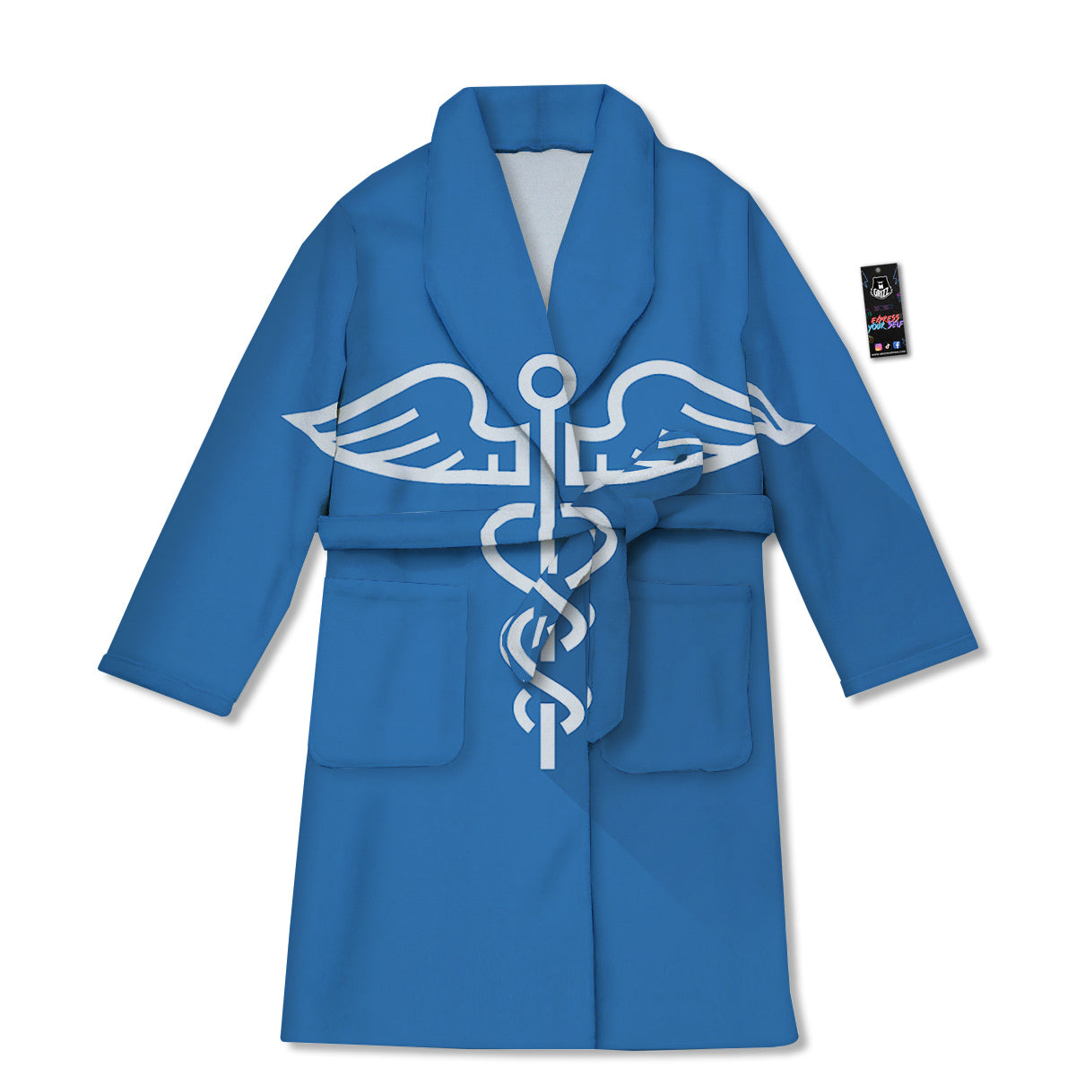 Symbol Caduceus Print Bathrobe-grizzshop
