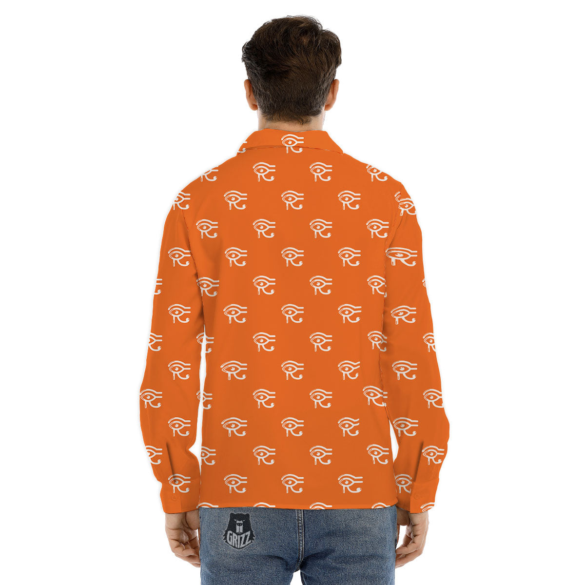 Symbol Eye Of Horus Pattern Men's Dress Shirts-grizzshop