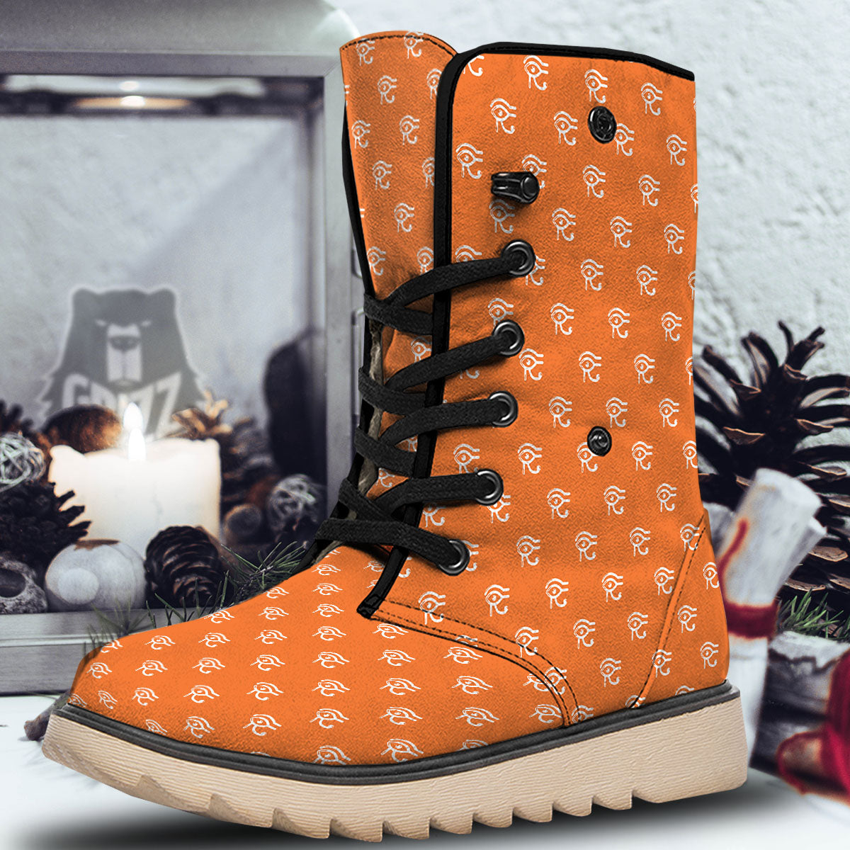 Symbol Eye Of Horus Pattern Snow Boots-grizzshop