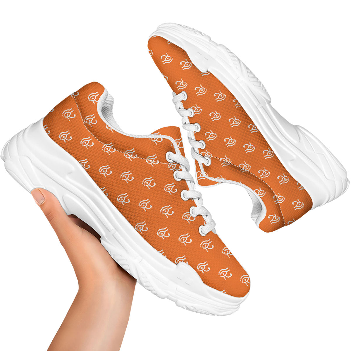 Symbol Eye Of Horus Pattern White Chunky Shoes-grizzshop