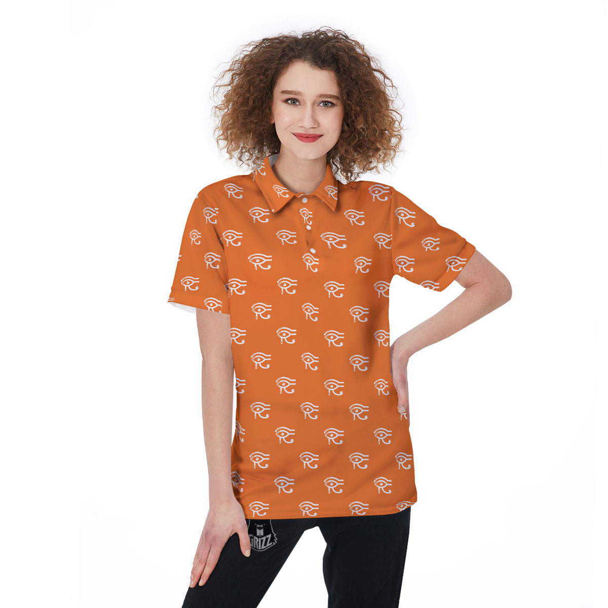 Symbol Eye Of Horus Pattern Women's Golf Shirts-grizzshop