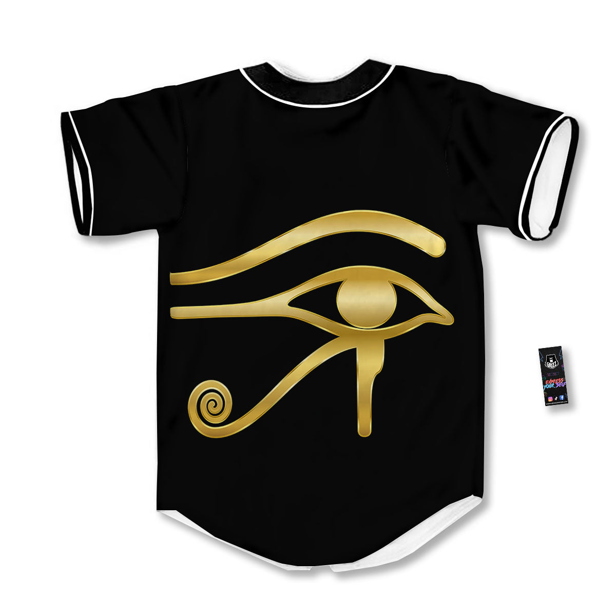 Symbol Eye Of Horus Print Baseball Jersey-grizzshop
