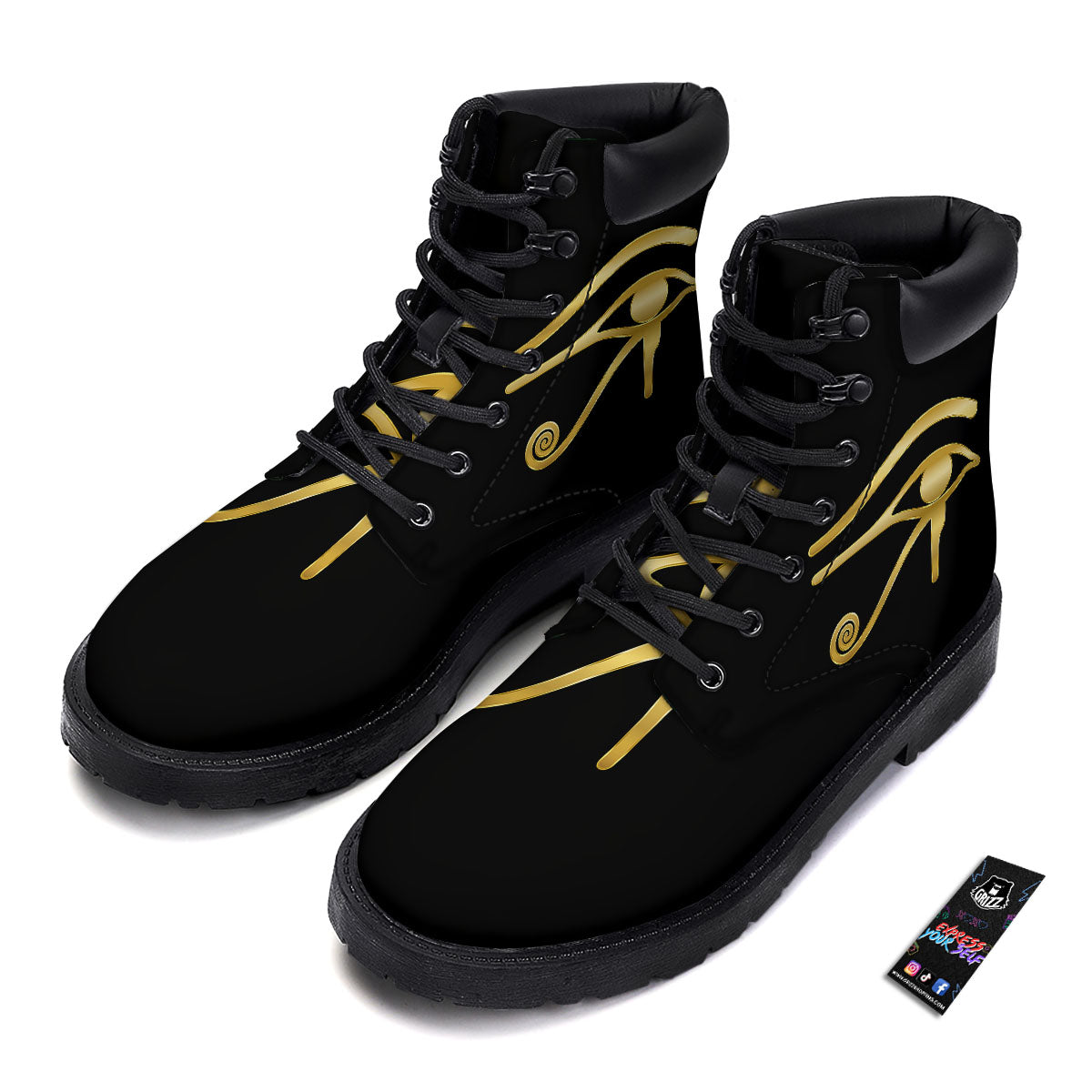 Symbol Eye Of Horus Print Boots-grizzshop