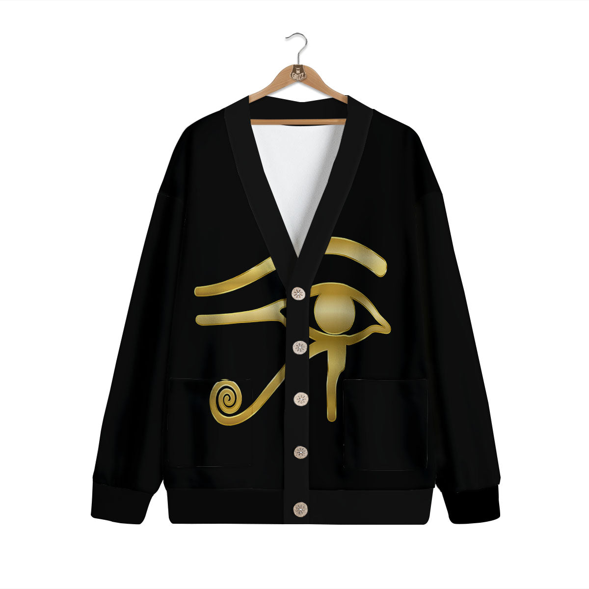 Symbol Eye Of Horus Print Cardigan-grizzshop