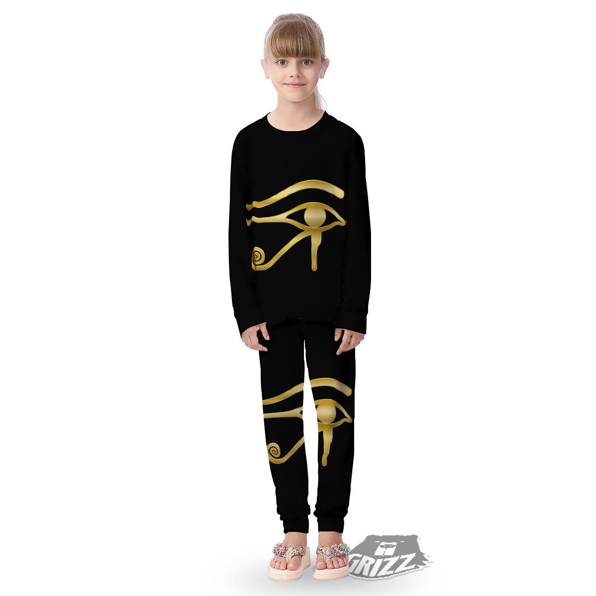 Symbol Eye Of Horus Print Kid's Pajamas-grizzshop