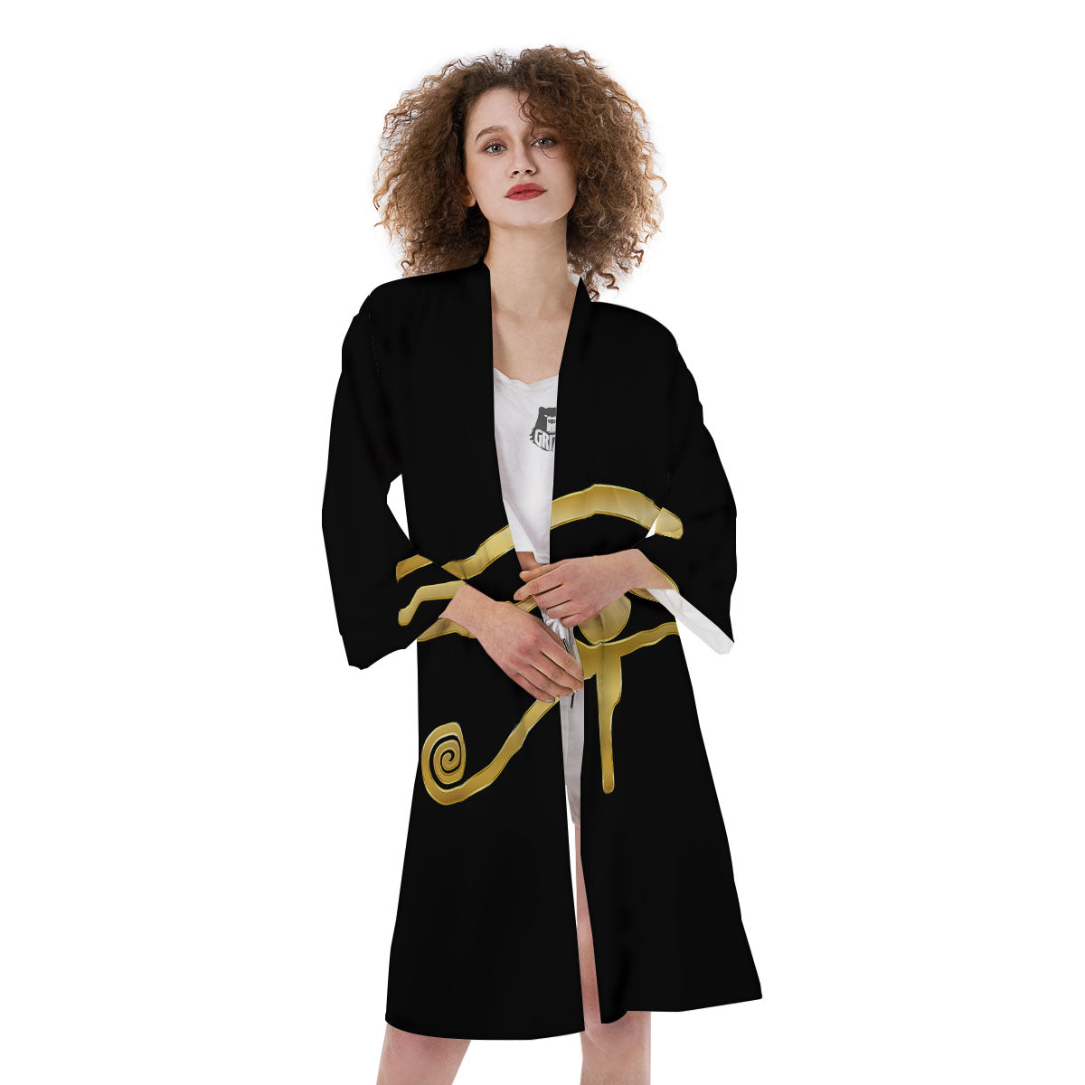 Symbol Eye Of Horus Print Kimono-grizzshop