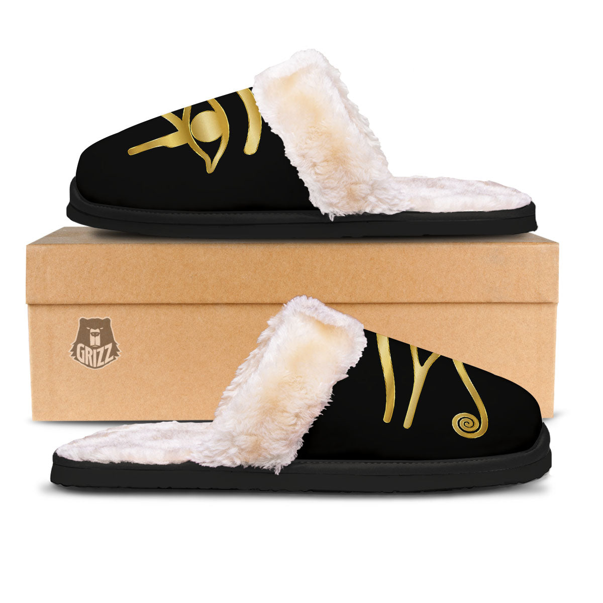 Symbol Eye Of Horus Print Slippers-grizzshop