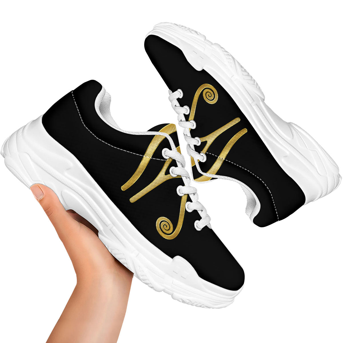 Symbol Eye Of Horus Print White Chunky Shoes-grizzshop