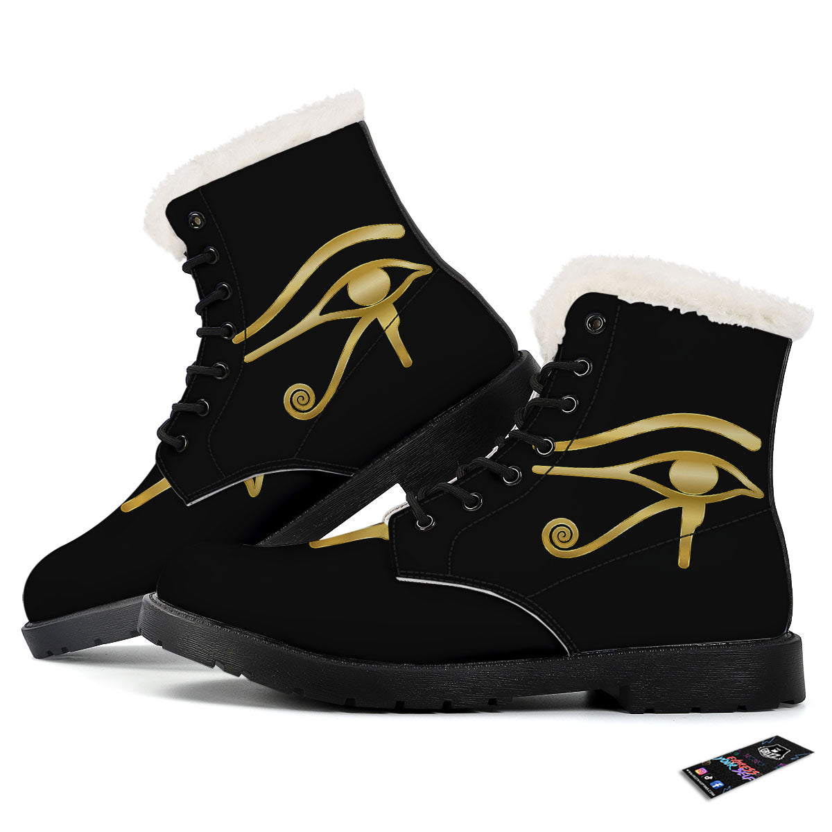 Symbol Eye Of Horus Print Winter Boots-grizzshop