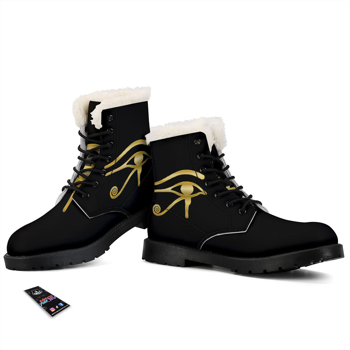 Symbol Eye Of Horus Print Winter Boots-grizzshop