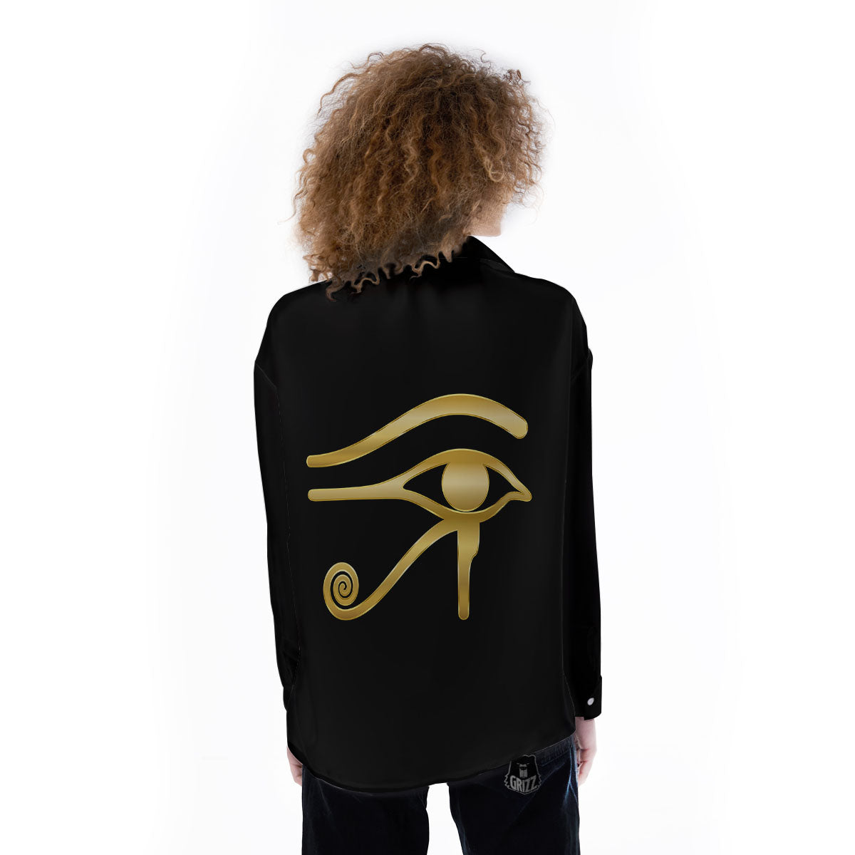 Symbol Eye Of Horus Print Women's Long Sleeve Shirts-grizzshop