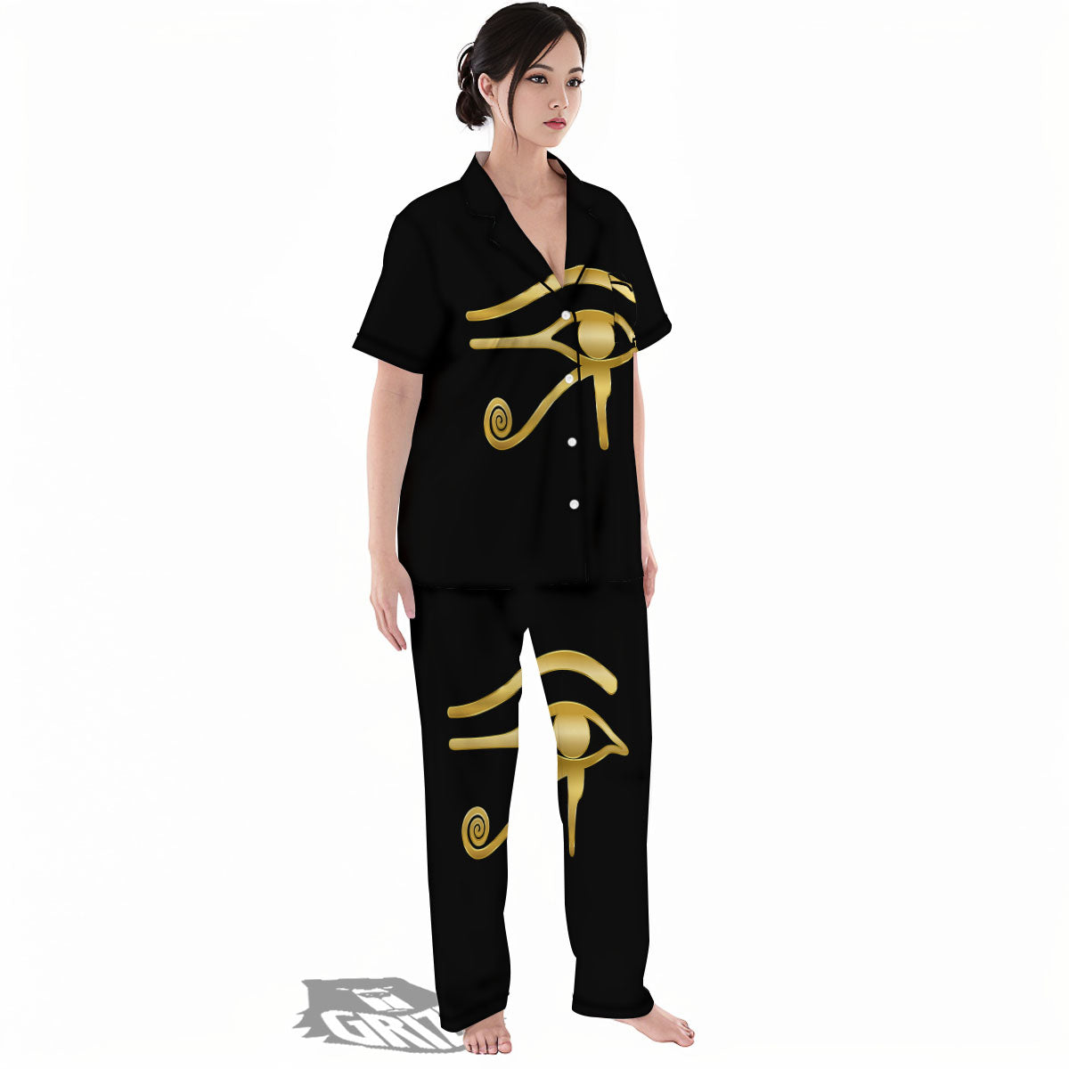 Symbol Eye Of Horus Print Women's Pajamas Set-grizzshop